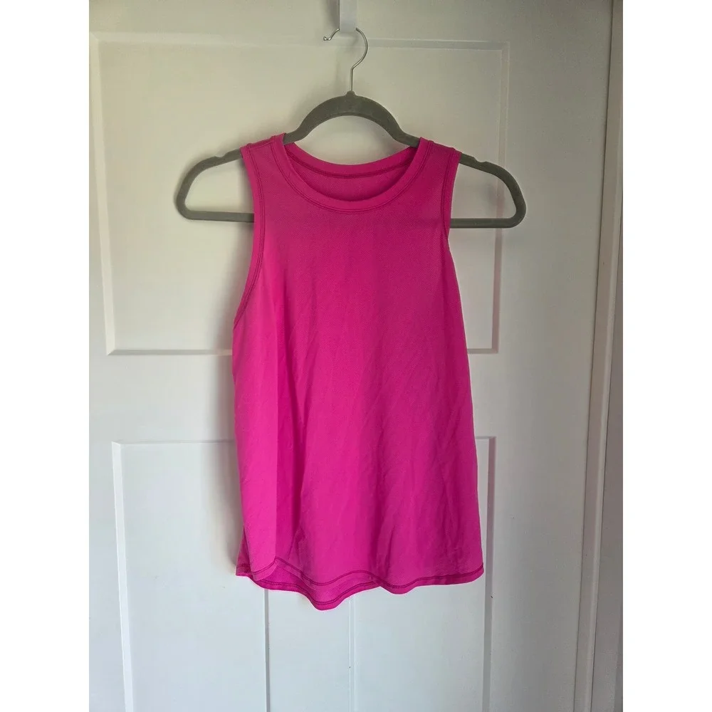 Lululemon High-Neck Running and Training Tank Top size 6‎ Sonic Pink